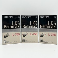 Lot 3 Sony HG Betamax L-750 Video Cassette Blank Beta Tapes NEW Sealed