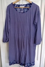 Carole Hockman Heavenly Soft Sleepwear Nightgown L Purple White Stripes