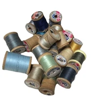 Old Wooden Spools of Thread Lot All Wood | 20 Vintage Wood Thread Empty Spools