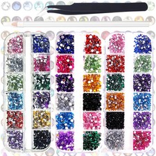 3 Pack Nail Art Rhinestone Flatback Gems Crystals Diamond for Nail Decoration Mi