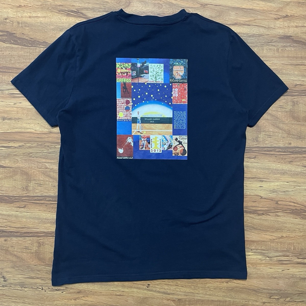 Roland Garros Paris French Open Tennis T-Shirt Mens Large Blue
