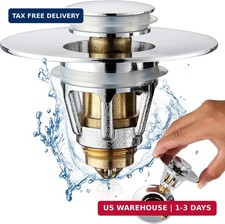 Universal Bathroom Sink Stopper - Stainless Steel Bounce Drain Filter, Pop Up Dr
