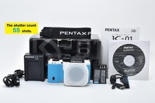  Almost Unused w/BOX PENTAX K-01 16.0MP Digital Camera Body white / Blue JAPAN