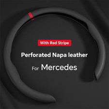 15 Steering Wheel Cover Genuine Leather For Mercedes Benz Black Car Accessories 15 Steering Wheel Cover Genuine Leather For Mercedes Benz Black Car Accessories