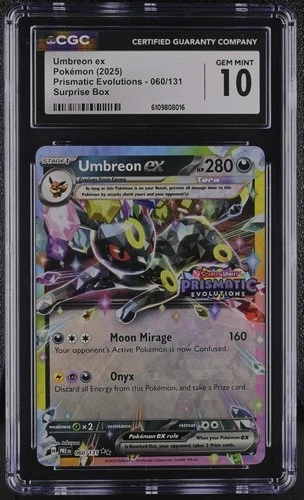 Pokémon Umbreon ex 060/131 Stamped Surprise Box Prismatic Evolutions CGC 10!!!