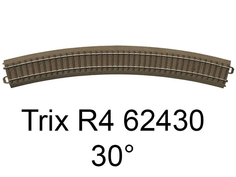 TRIX Rail courbe voie C rayon R4 30 degrés HO - Trix 62430 - Photo 1/1