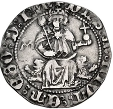 Spanish Italy Ferdinando I 1458-1459 Silver Carlino Napoli Mint Medieval Old Coi
