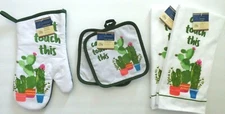 Home Collection Kitchen Linen Oven Mitt, Towel, Pot Holders ~ Choice Can't Touch
