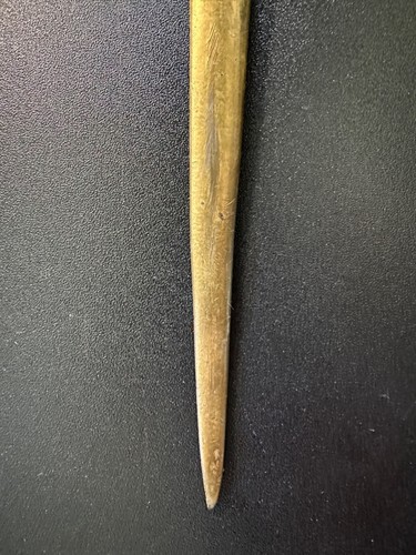 BRASS Soldier in full armor, helmet Vintage Letter Opener England 10"h 54K - Picture 8 of 9