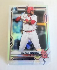MALCOM NUNEZ 2021 Bowman Chrome Draft CHROME REFRACTOR LOT Cardinals #BDC56 (35)