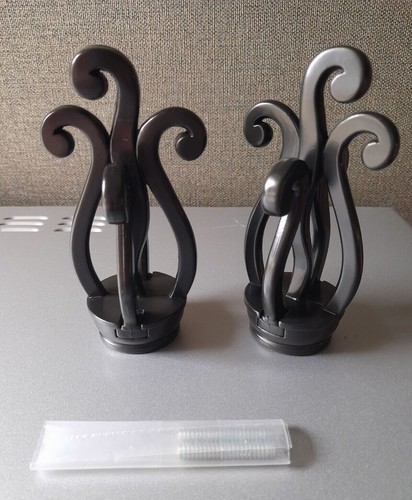 Pair of Black Curtain Rod Finials End Caps Ornate with screws - 4 sets available - 第 2/5 張圖片