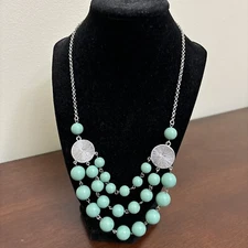 Zad Faux Turquoise Multi Strand Bead Statement Necklace Adjustable