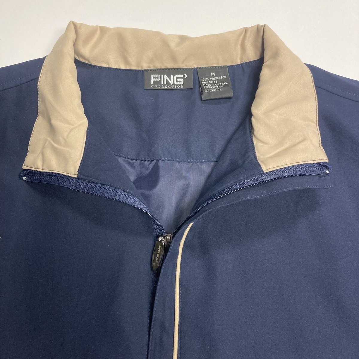 Ping Golf Short Sleeve 1/4 Zip Pullover With Pull Ties Navy