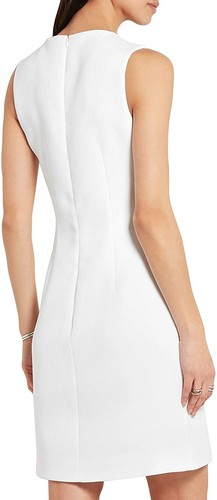 Carven - Scalloped Cross Panel Pencil Crepe Dress in White, 6-8 US/40 EU, NWT - Picture 2 of 3