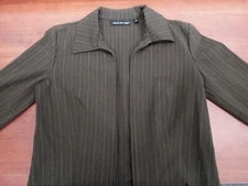 Briggs New York Long Sleeve Brown Full Zip Jacket Women Size 8