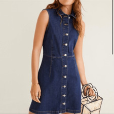 Mango Denim Sleeveless Dress