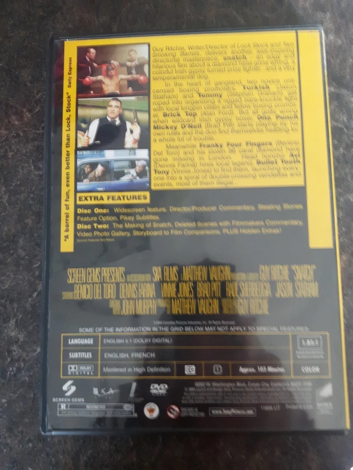 Snatch Deluxe Edition 2005 DVD Movie Widescreen Good Condition - Image 2 of 2