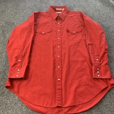 Sheplers Pearl Snap Western Shirt Button Up Red Long Sleeve Size 18 - 35 Tall