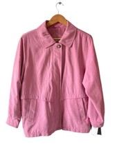 Vintage Berkertex Warm Pink Collared Jacket Coat Women's Size 14/16 Long Sleeve