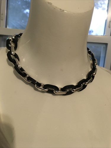 NEU OHNE ETIKETT LAUREN RALPH LAUREN SCHWARZ & SILBER. TONE GLIEDERKETTE CS10AAAA - Bild 2 von 4