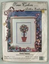True Colors Ribbon Embroidery Floral Topiary Kit Craft SRK0008 Sealed USA