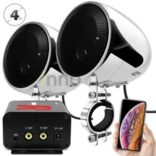 Waterproof Bluetooth Motorcycle Stereo Speakers Audio Radio System ATV UTV Cart