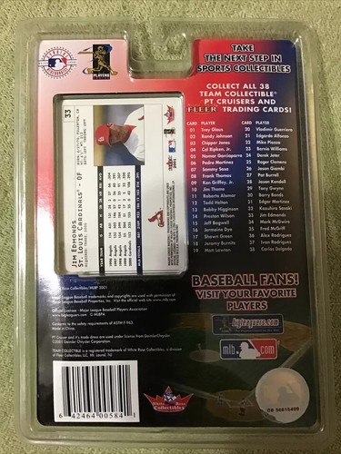 2001 Fleer Baseball White Rose JIM EDMONDS CARDINALS PT Cruiser 1/64 Diecast - Picture 2 of 2