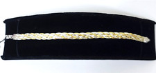 KARIZI GENUINE STERLING SILVER 925 2 TONE,18K GOLD PLATE KNITTED BRACELET- ITALY