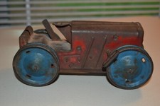 Vintage 1930s Marx Tin Steel Wind Up Friction Tractor Pat. 1334539 Works 