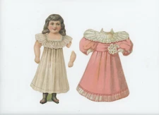 1880's-90's Victorian Paper Toy Doll Lot Of 2 *BE