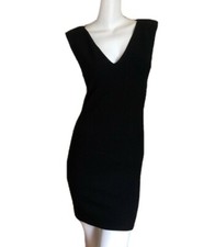ALICE + OLIVIA LBD black knit ponte v-neck dress, size 8