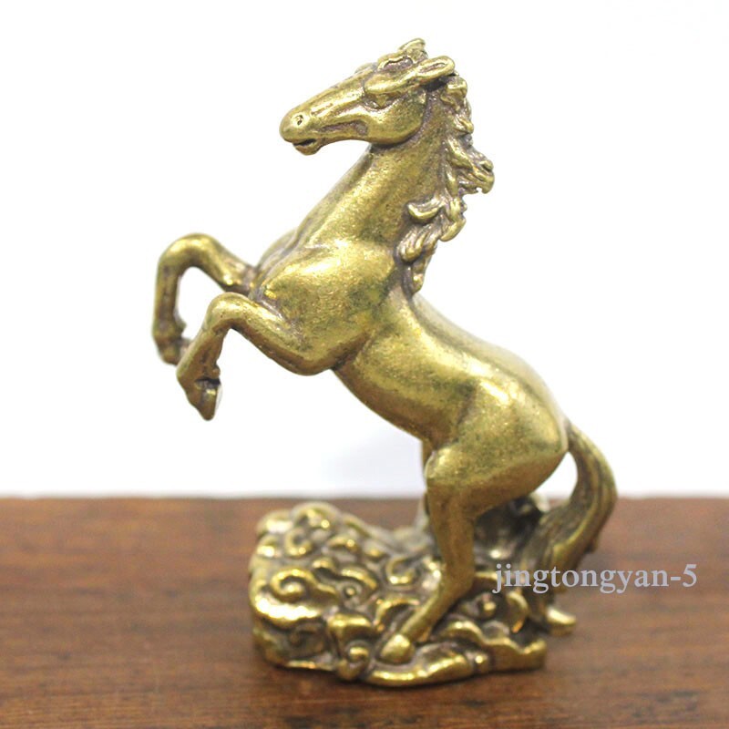 Brass Horse Figurine Statue House Office Table Decoration Animal Figurines Toys