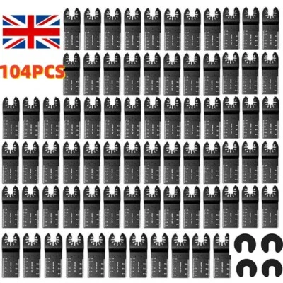 104PCS Oscillating Multi Tool Blades Set Saw Blade Bi Metal Wood Metal Cutter