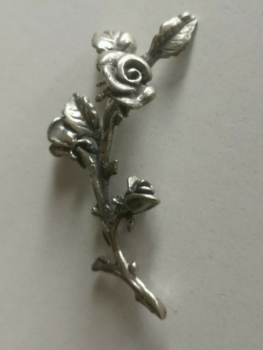 ROSA CON PETALI - MICROFUSIONE DI QUALITA' IN ARGENTO - 第 1/3 張圖片