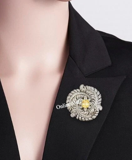 Мужская вечеринка износ ювелирных изделий стильный брошь заколка в лаборатории создан бриллиант 925 серебро - Изображение 2 из 4