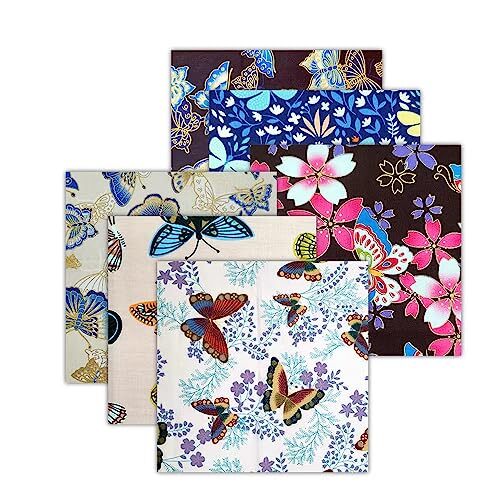 Butterfly Fabric,6 PCS Butterflies Floral Fat Quarters Fabric Bundles,20 x 16 - Picture 2 of 7