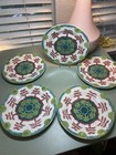 Set Of Five Anthropologie Agata Salad Dessert Plates Green Blue Abstract 8.25”