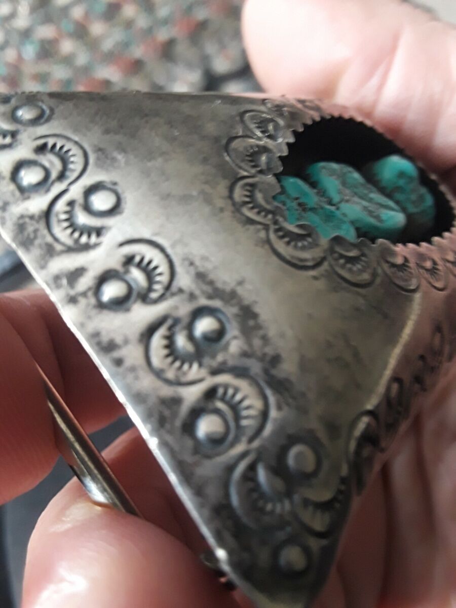 Sterling Silver Belt Buckle vintage Turquoise Vidal Aragon Sterling Silver Belt Buckle vintage Turquoise Vidal Aragon