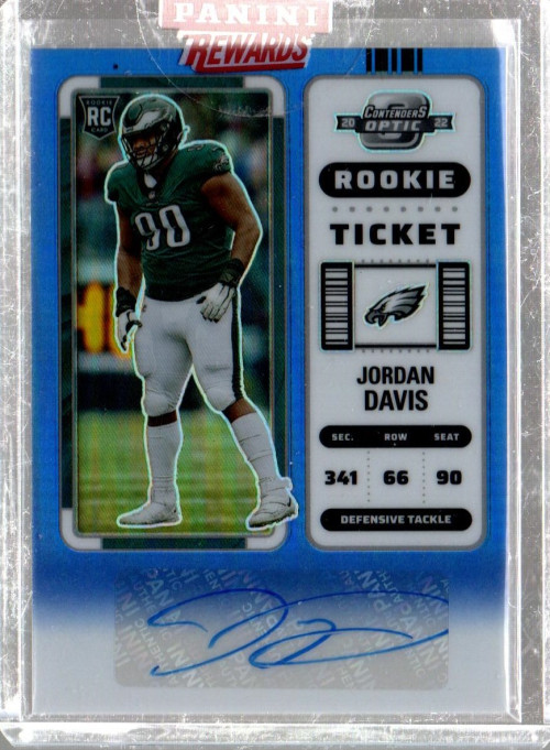 2022 Panini Contenders Optic Blue #175 Jordan Davis Auto /75