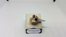 ANELLO DONNA VINTAGE ORO 18KT CON ZAFFIRO E DIAMANTI (4276) FONDO DI MAGAZZINO