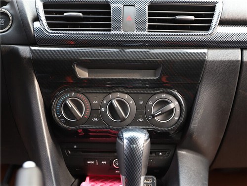 For Mazda 3 Axela 2017-2019 Carbon Fiber Console AC Switch Control Cover Trim 1* - Bild 3 von 5