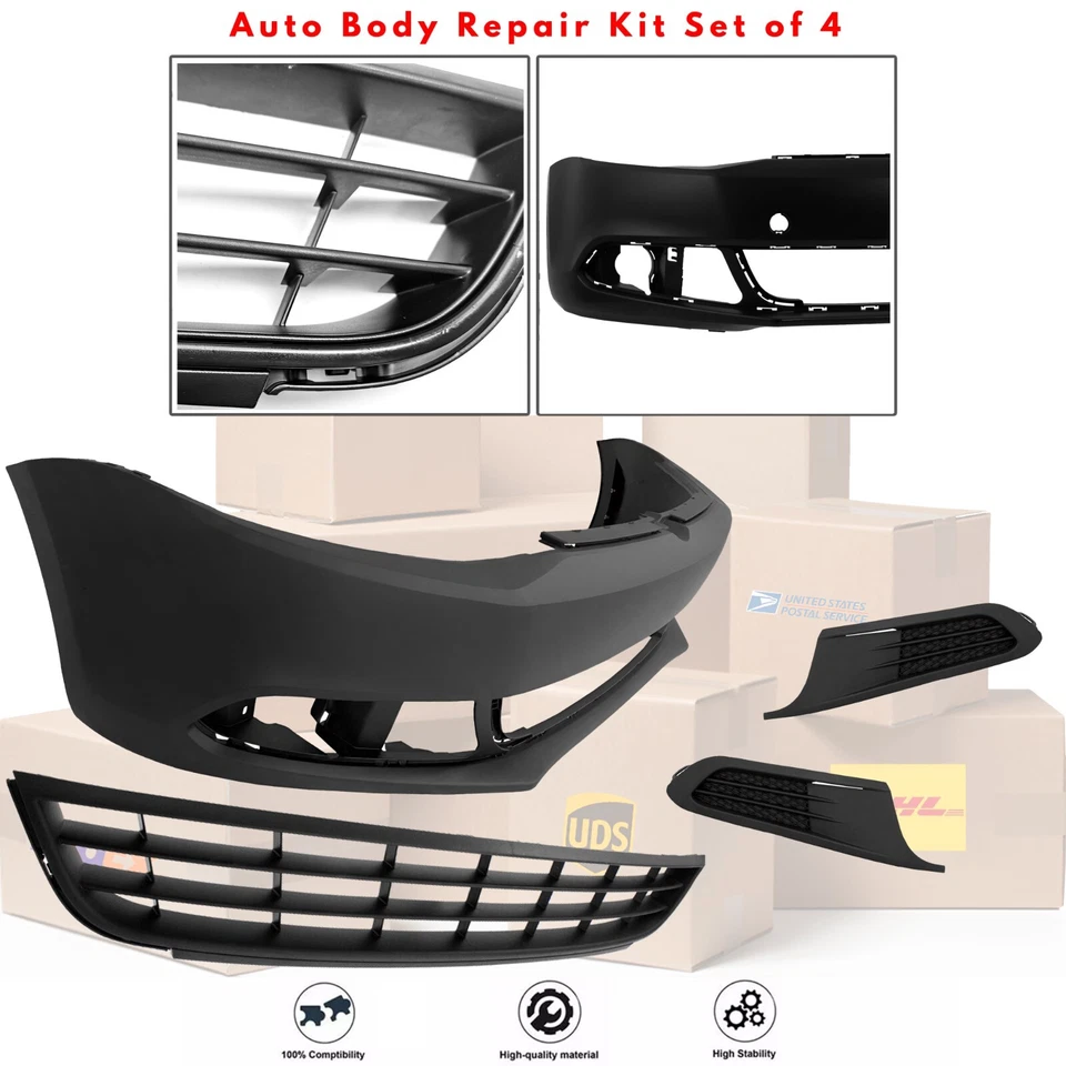 Front Bumper Cover Fascia Paintable Kit For 2011-2014 Volkswagen Jetta Foto 2 de 4