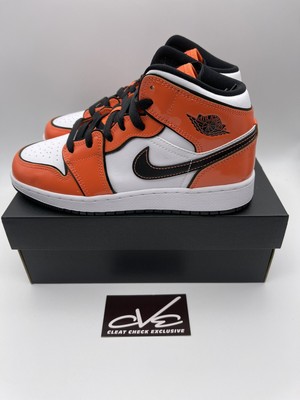 orange black white jordan 1 grade school