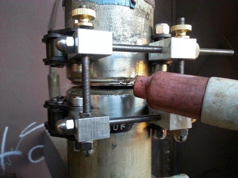 Universal 4" to 5" Range Pipe Exhaust Tube Tack Welding Clamp Weld Tig