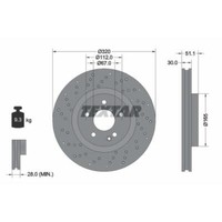 Textar 2X Bremsscheibe Vorne Ø320 Mm Gelocht/Innenbel. FüR Mercedes Gla-Klasse