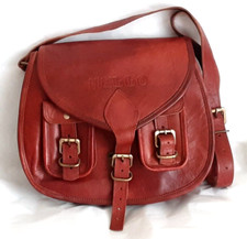 Brown Leather Cross Body Shoulder Messenger Satchel Saddle Bag
