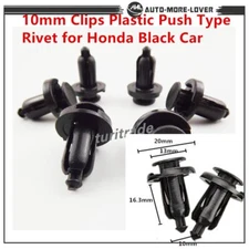 100pcs Push Type Clips 10mm Plastic Fastener Bumper Pin Rivet Retainer For Honda