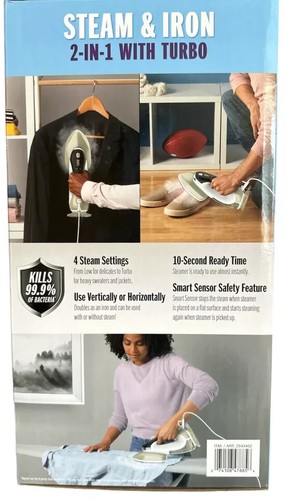 New CONAIR TURBO EXTREME STEAM & IRON 2 n 1 Handheld GS308GD ALL Fabrics 10 Sec - Picture 12 of 12