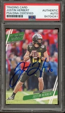 Justin Herbert Signed 2020 Panini Chronicles Prestige Draft Picks RC #4- PSA Aut
