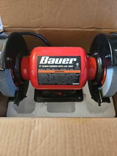 Amoladora de banco Bauer 201521E-B 6" con luces LED. Caja abierta nueva - Imagen 3 de 7